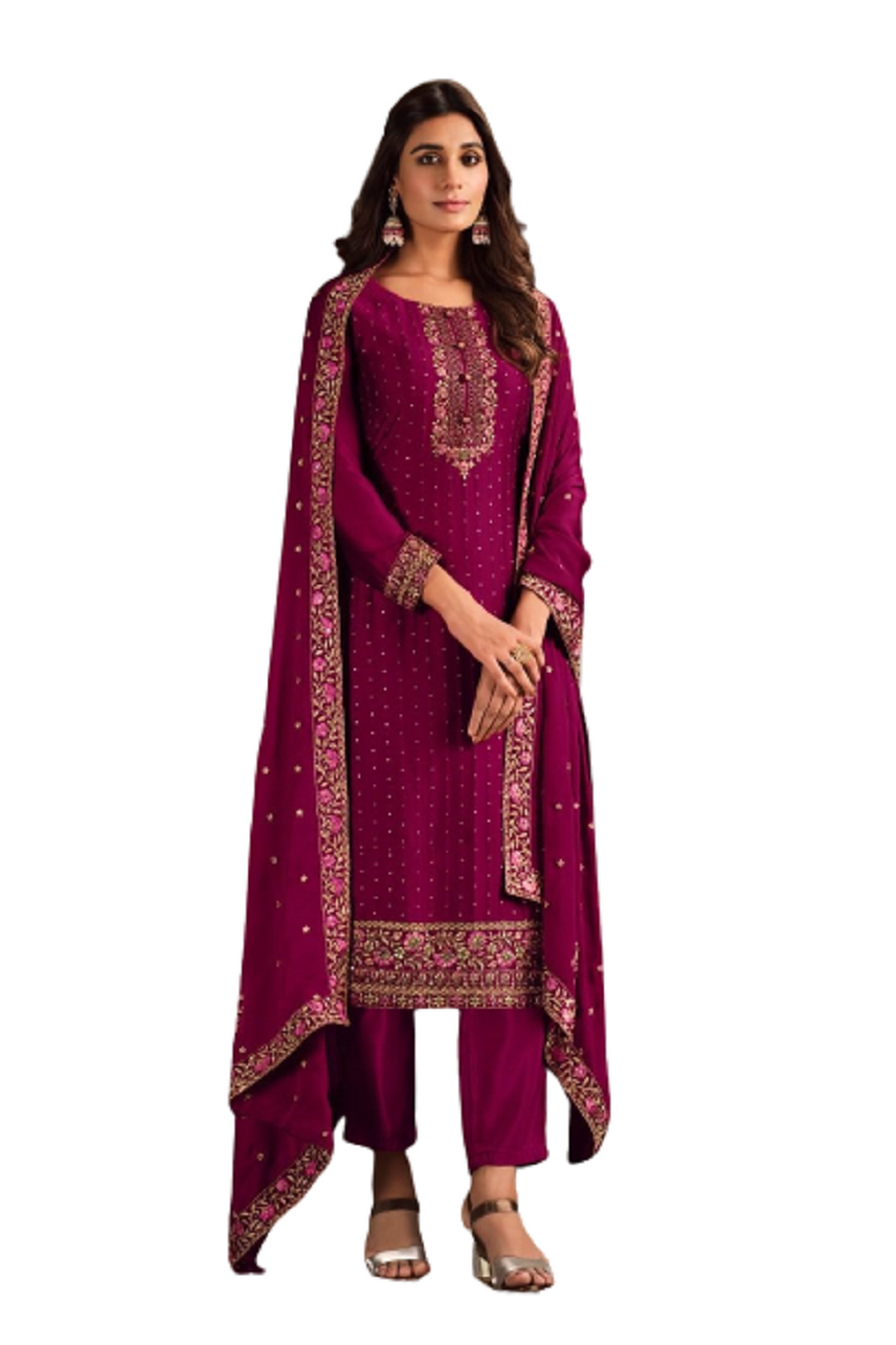 Purple Banarasi Silk Salwar Kameez and Purple Banarasi Silk Salwar Suits  online shopping